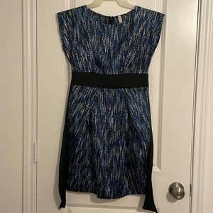 Women’s dress, size S, multi color blue/black, with zipper
